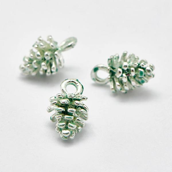 

PandaHall Spray Painted Alloy Charms, Pine Cone, Green, 12x7x7mm, Hole: 2mm Alloy Fruit Green