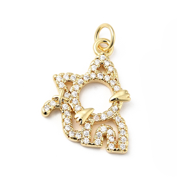 

PandaHall Rack Plating Brass Micro Pave Clear Cubic Zirconia Pendants, with Jump Rings, Cadmium Free & Lead Free, Cat, Real 18K Gold Plated...