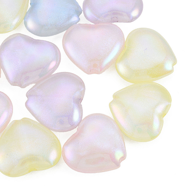

PandaHall Rainbow Iridescent Plating Acrylic Beads, Glitter Beads, Heart, Mixed Color, 21.5x24x8.5mm, Hole: 2.5mm Acrylic Heart Multicolor