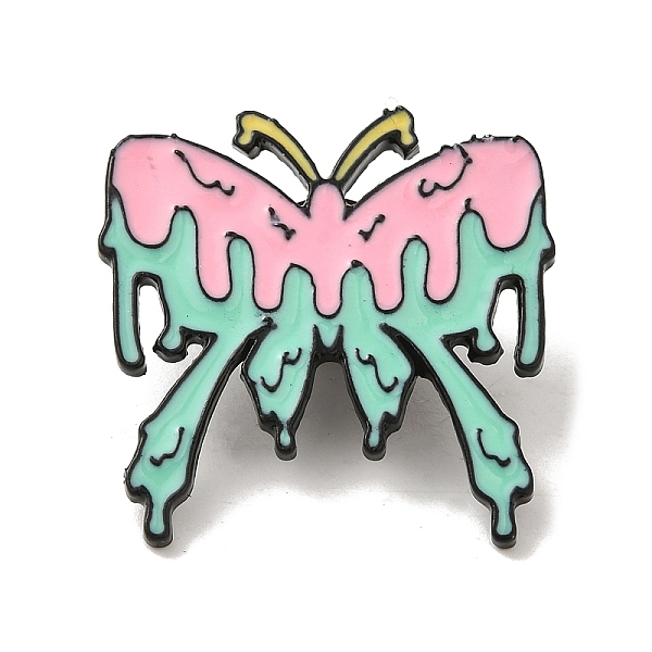 

PandaHall Butterfly Black Aolly Brooches, Enamel Pins, Pale Turquoise, 30x29x2mm Alloy+Enamel Butterfly