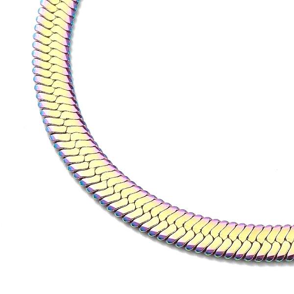 

PandaHall 304 Stainless Steel Flat Snake Chain Bracelet for Men Women, Rainbow Color, 7-3/4 inch(19.7cm) 304 Stainless Steel