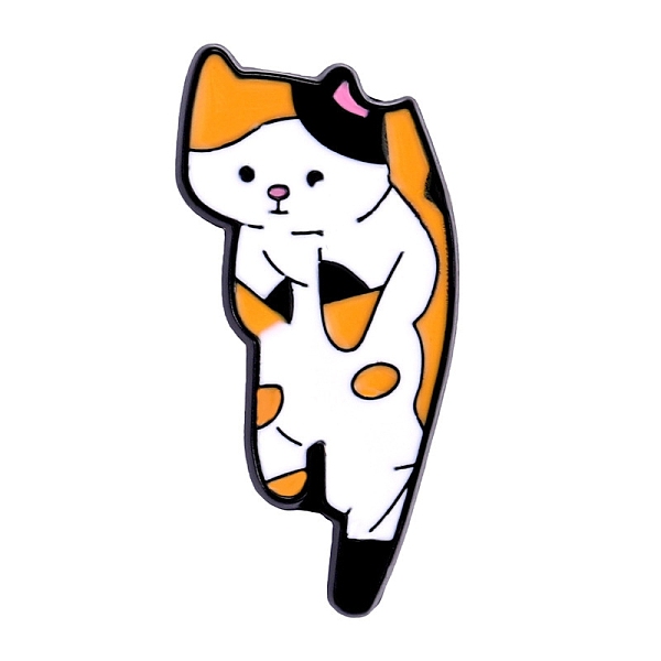 

PandaHall Lazy Cat Shape Alloy with Enamel Brooch, Orange, 30x15mm Alloy+Enamel Cat Shape Orange