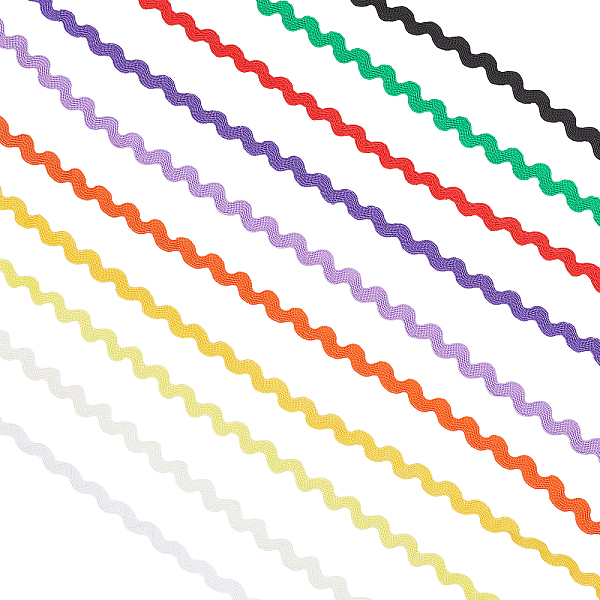 

PandaHall Gorgecraft 50M 10 Colors Wave Bending Fringe Trim, Sewing Ribbon, for Cloth Dress DIY Making Decorate, Mixed Color, 3/16 inch~3/8..., Multicolor