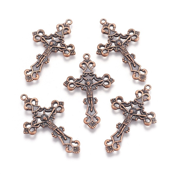 

PandaHall Tibetan Style Alloy Pendants, For Easter, Crucifix Cross Pendant, Red Copper, Lead Free and Cadmium Free and Nickel Free...