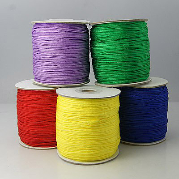

PandaHall Nylon Thread, Nylon Jewelry Cord for Bracelets Making, Round, Mixed Color, 1mm in diameter, 225yards/roll Nylon Multicolor