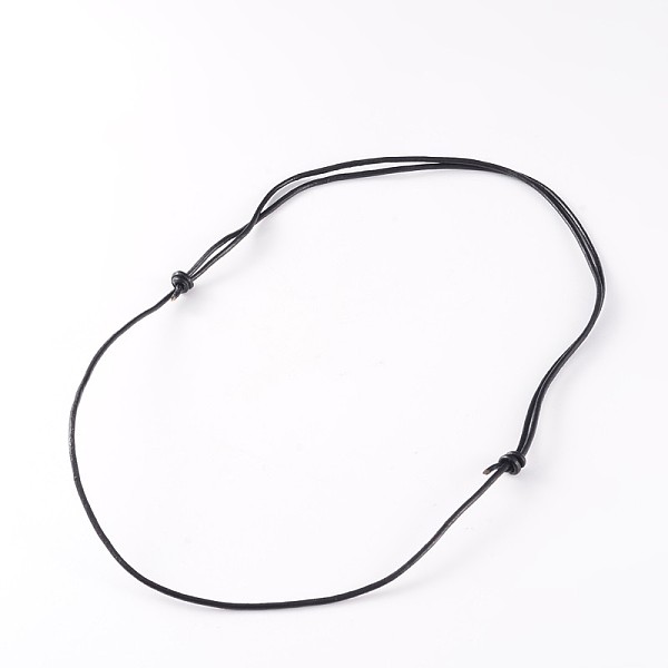 

PandaHall Adjustable Cowhide Leather Cord Necklace Making, Black, 18.5 inch Leather Black