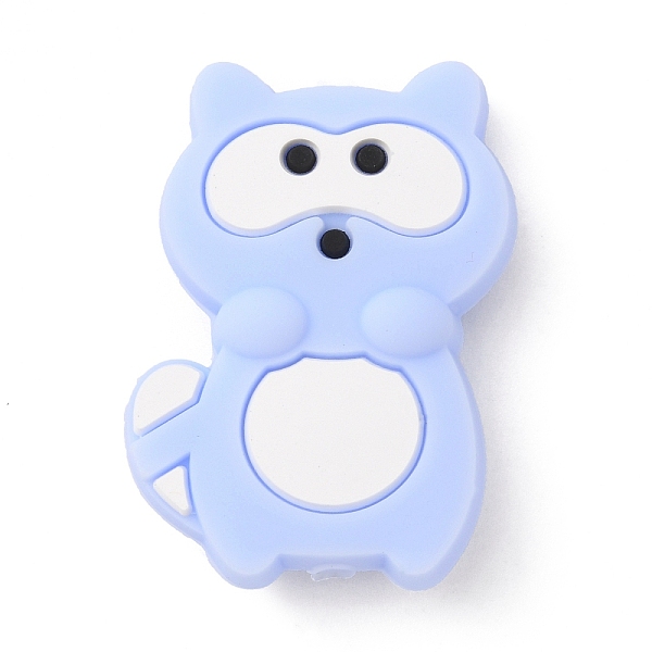 

PandaHall Raccoon Silicone Beads, DIY Nursing Necklaces and Bracelets Making, Chewing Pendants For Teethers, Light Sky Blue, 31x22x8mm, Hole...