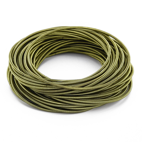 

PandaHall Spring Bracelets, Minimalist Bracelets, Steel French Wire Gimp Wire, for Stackable Wearing, Olive Drab, 12 Gauge, 1.6~1.9mm, Inner...