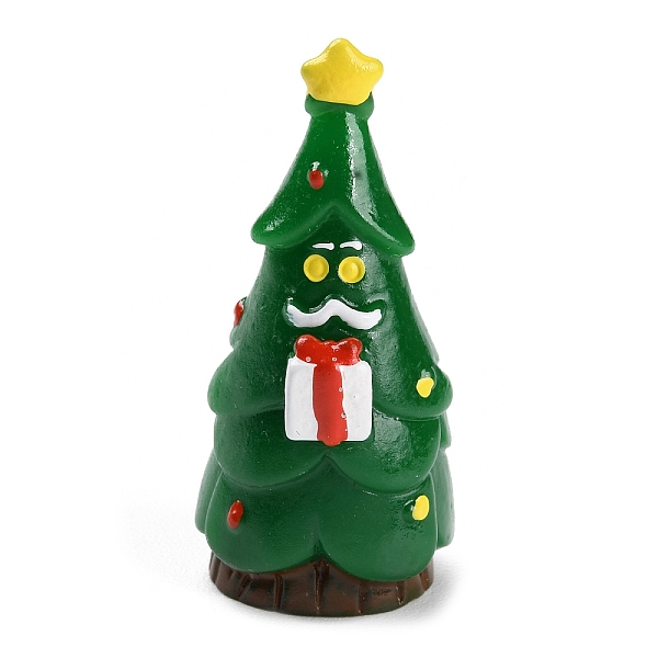 

PandaHall Resin Chirstmas Tree Ornaments, Micro Landscape Snow Scene Decoration, Dark Green, 21x45mm Resin Christmas Tree