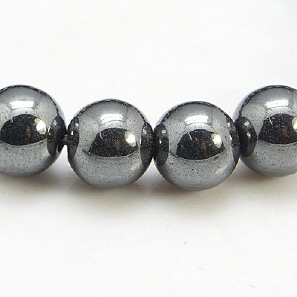 Non-Magnetic Synthetic Hematite Beaded Ball Bracelets