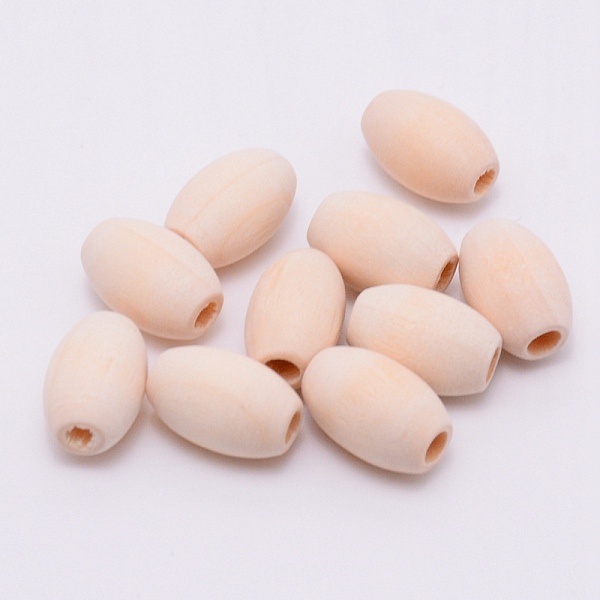 

PandaHall Unfinished Natural Wooden Beads, Egg Shaped Rugby Wood Beads, Oval, BurlyWood, 15x10mm, Hole: 2mm, 100pcs/bag Wood Oval Orange