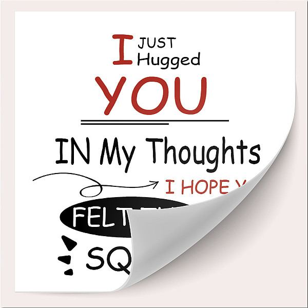 

PandaHall CRASPIRE Picture Stickers, Coated Paper, Square with Word, White, 6.3x6.3cm, 30pcs/set Paper Word White