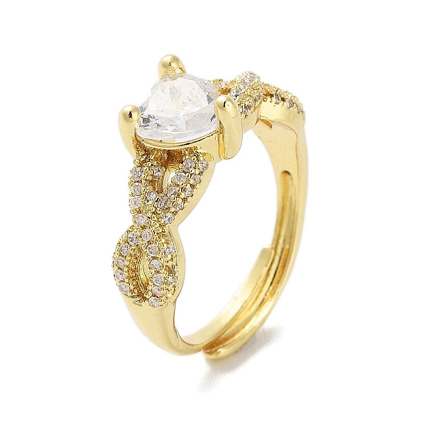 

PandaHall Rack Plating Brass Micro Pave Cubic Zirconia Adjustable Rings, Long-Lasting Plated for Women, Lead Free & Cadmium Free, Clear, US...