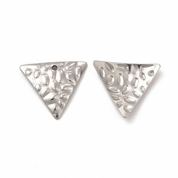 

PandaHall 304 Stainless Steel Pendants, Textured, Triangle Charm, Stainless Steel Color, 15x17x2mm, Hole: 1.2mm 304 Stainless Steel Triangle