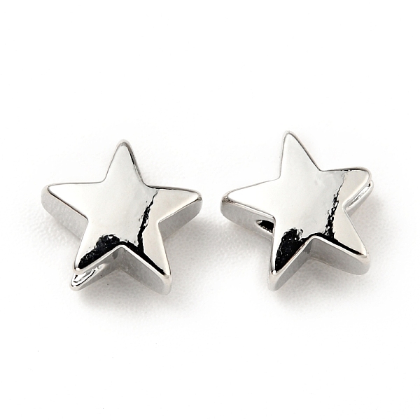 

PandaHall Brass Beads, Cadmium Free & Lead Free, Star, Platinum, 7x7.5x3.5mm, Hole: 1mm Brass Star