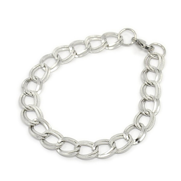 

PandaHall Fashionable 304 Stainless Steel Cuban Link Chain Bracelets, with Lobster Claw Clasps, Stainless Steel Color, 8-5/8 inch~9-1/4 inch...