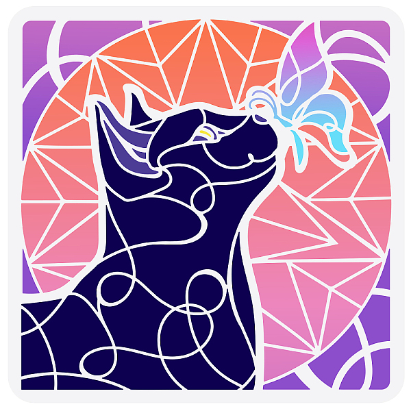 

PandaHall FINGERINSPIRE Cat Art Stencil 11.8x11.8 inch Butterfly Painting Stencil Plastic Geometric Lines Cat Butterfly Pattern Stencil...