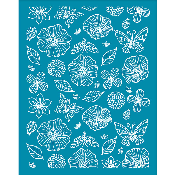 

PandaHall Silk Screen Printing Stencil, for Painting on Wood, DIY Decoration T-Shirt Fabric, Flower, 100x127mm Nylon Flower Cyan