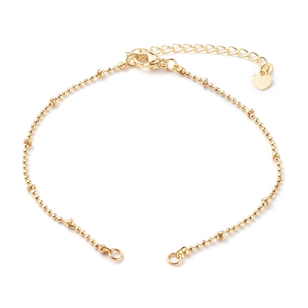 

PandaHall Brass Ball Chain Anklets Making, with Chain Extender, Golden, 8-1/8 inch(20.5cm) Brass