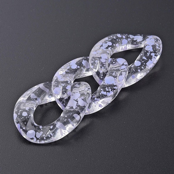 

PandaHall Transparent Acrylic Linking Rings, Quick Link Connectors, for Curb Chains Making, Twist Oval, Lilac, 39x29x7.5mm, Inner Diameter..., Purple