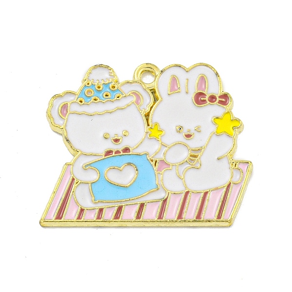 

PandaHall Cartoon Alloy Enamel Pendants, Golden, Rabbit, 24x29x1mm, Hole: 1.6mm Alloy+Enamel Rabbit