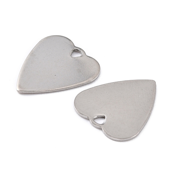 

PandaHall 201 Stainless Steel Pendants, Heart, Stainless Steel Color, 15x13x0.8mm, Hole: 1.6mm 201 Stainless Steel Heart