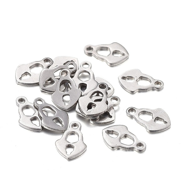 

PandaHall 201 Stainless Steel Charms, Hollow, Laser Cut, Heart Lock, Stainless Steel Color, 10x6.5x0.8mm, Hole: 1.2mm 201 Stainless Steel...