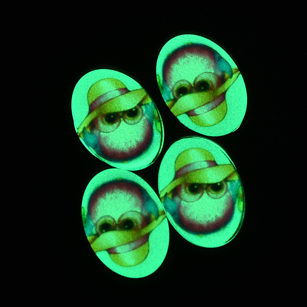 

PandaHall Luminous Glass Flat Back Cabochons for DIY Projects, Oval with Owl Pattern, Medium Turquoise, 14x10x3mm Glass Oval Cyan