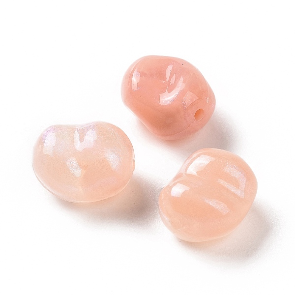

PandaHall Opaque Acrylic Beads, Glitter Beads, Twist Round, Light Salmon, 16x13.5x11mm, Hole: 1.8mm, about 333pcs/500g Acrylic Others