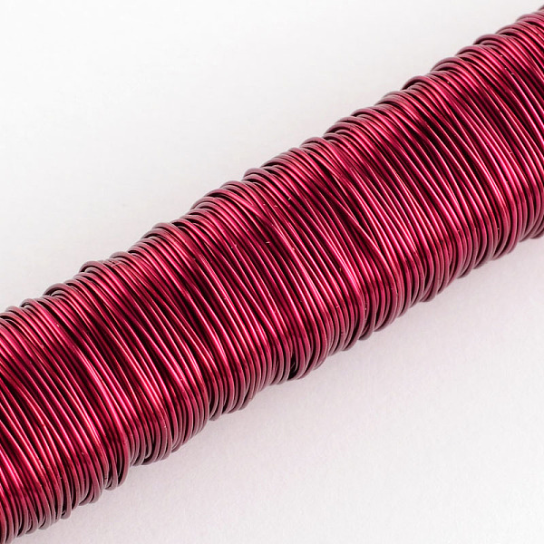 

PandaHall Round Iron Wire, Cerise, 24 Gauge, 0.5mm, about 164.04 Feet(50m)/roll, 10 rolls/set Iron Round Red