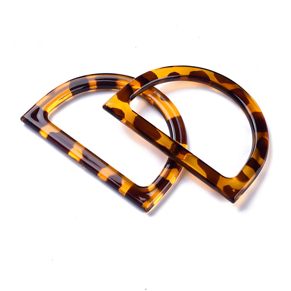 

PandaHall Plastic D Shape Purse Handle, for Bag Handles Replacement Accessories, Goldenrod, 120x85x8mm, Inner: 95x61mm Plastic Gold