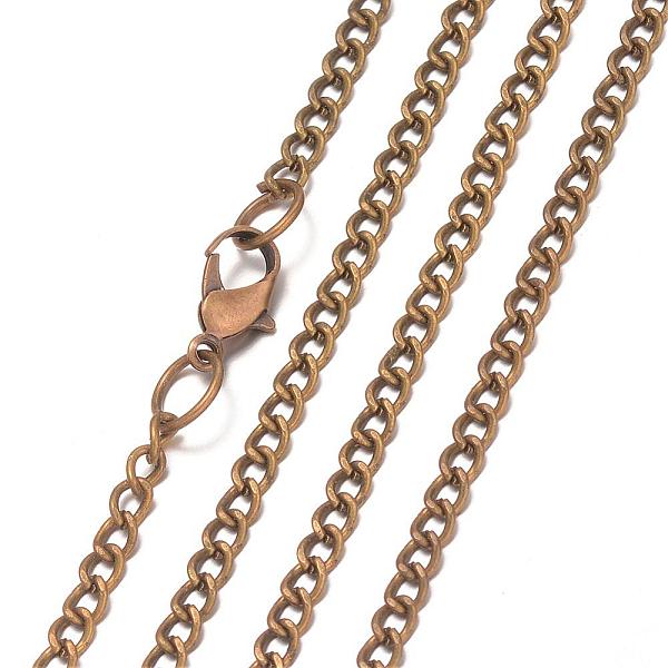 

PandaHall Iron Curb Chain Necklace Making, Side Chain, with Lobster Clasp, Antique Bronze, 31.9 inch Iron