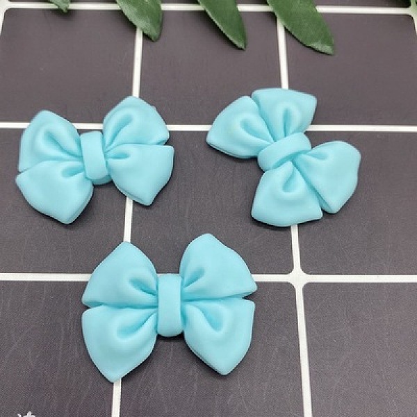 

PandaHall Resin Bowknot Cabochons, DIY for Bobby Pin Hair Accessories, Cyan, 19x24mm Resin Bowknot Cyan