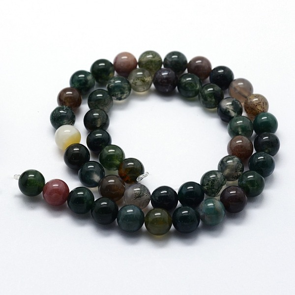 

PandaHall Natural Indian Agate Beads Strands, Round, 8mm, Hole: 0.8mm, about 45pcs/strand, 14.96 inch(38cm) Indian Agate Round