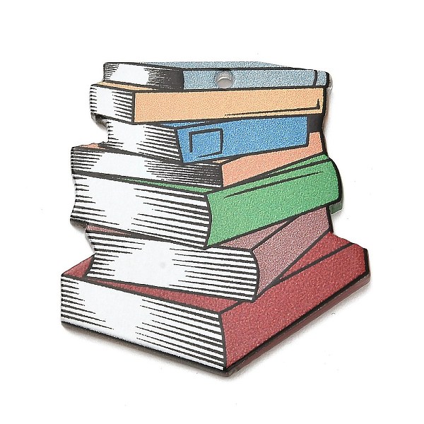 

PandaHall Teachers' Day Double-sided Printed Acrylic Pendants, Book, 37.5x35x2mm, Hole: 1.8mm Acrylic Book