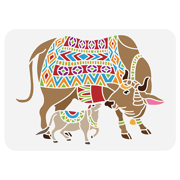 

PandaHall Plastic Drawing Painting Stencils Templates, for Painting on Scrapbook Fabric Tiles Floor Furniture Wood, Rectangle, Cattle...