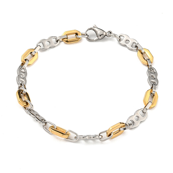 

PandaHall Two Tone 304 Stainless Steel Oval & Infinity Link Chain Bracelet, Golden & Stainless Steel Color, 8-5/8 inch(22cm), Wide: 7mm 304...