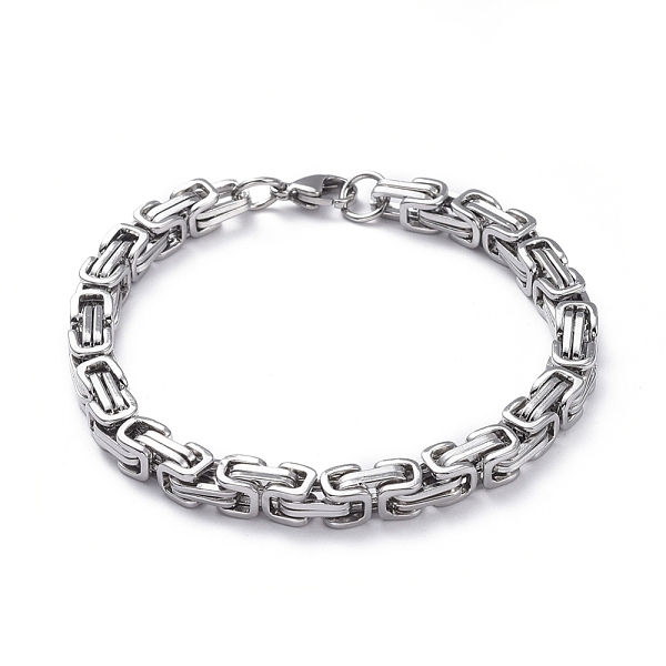 

PandaHall Unisex 201 Stainless Steel Byzantine Chain Bracelets, with Lobster Claw Clasps, Stainless Steel Color, 8-1/4 inch(21cm), 6mm 201...