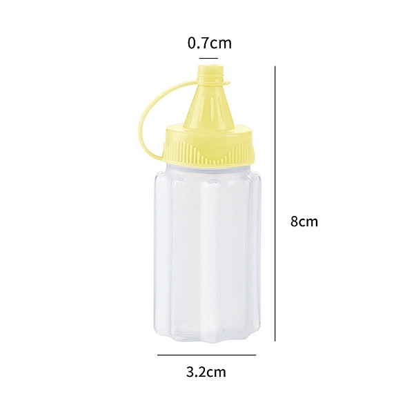

PandaHall Multi Purpose Plastic Squeeze Dispensing Bottles with Caps, Yellow, 32x80mm, 4pcs/set Plastic Bottle Yellow