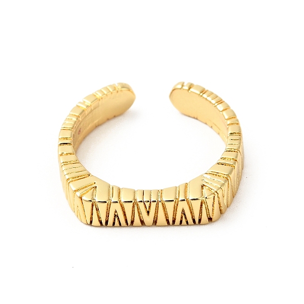 

PandaHall Brass Grooved Rectangle Signet Open Cuff Ring for Women, Cadmium Free & Nickel Free & Lead Free, Real 18K Gold Plated, US Size 6...
