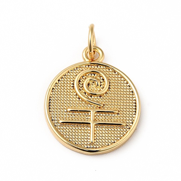 

PandaHall Rack Plating Brass Pendants, with Jump Ring, Cadmium Free & Nickel Free & Lead Free, Flat Round with Flower, Real 18K Gold Plated...