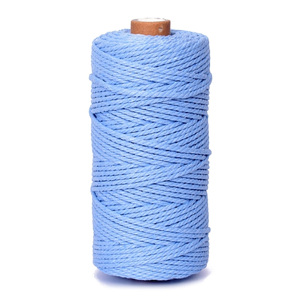 

PandaHall 100M Round Cotton Braided Cord, for DIY Handmade Tassel Embroidery Craft, Cornflower Blue, 3mm, about 109.36 Yards(100m)/Roll...