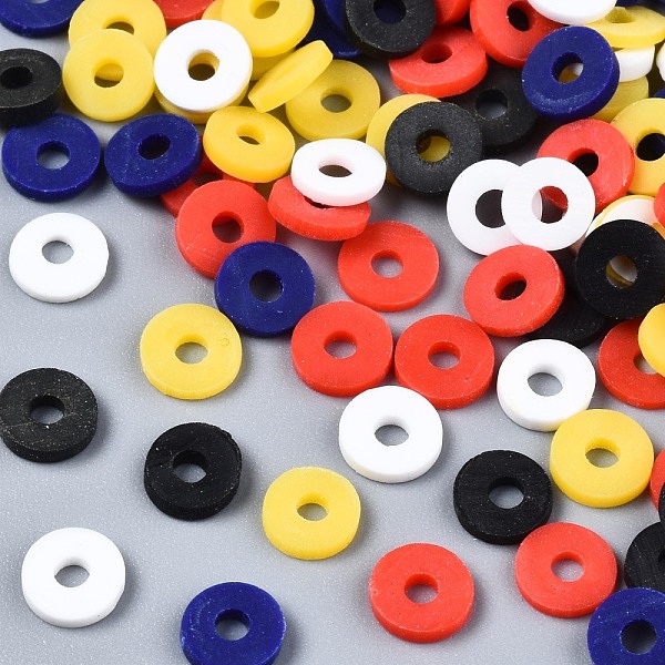 

PandaHall Handmade Polymer Clay Beads, Heishi Beads, for DIY Jewelry Crafts Supplies, Disc/Flat Round, Red, 6x1mm, Hole: 2mm, about...