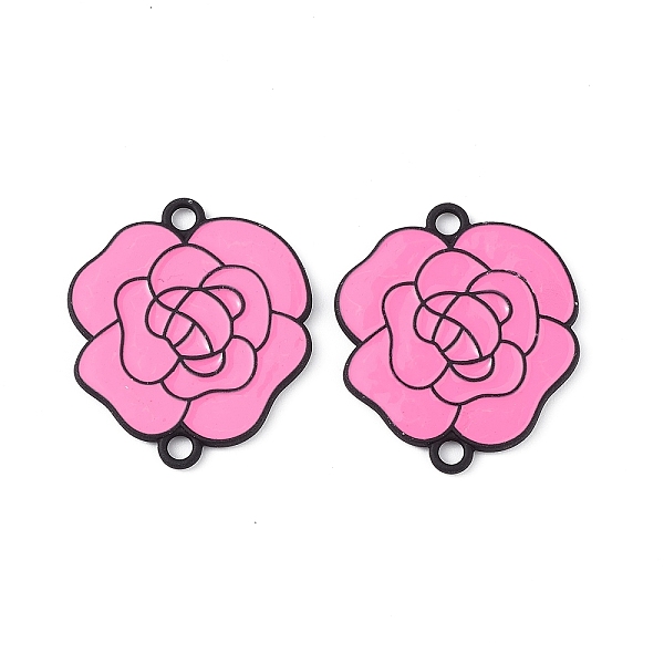 

PandaHall Spray Painted Alloy Connector Charms, Flower, Pink, 34x29.5x2mm, Hole: 3mm Alloy Flower Pink