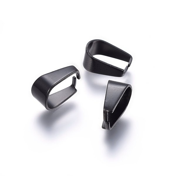 

PandaHall 304 Stainless Steel Snap on Bails, Electrophoresis Black, 8x5.5x3mm, Inner: 7x4mm 304 Stainless Steel