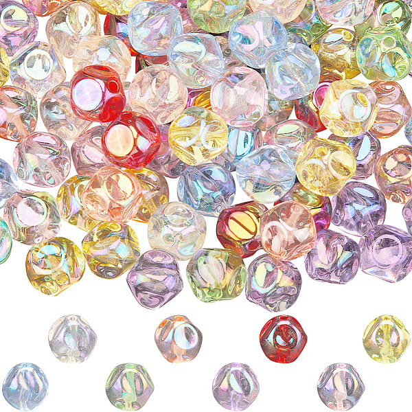 160個8色メッキアクリルビーズ