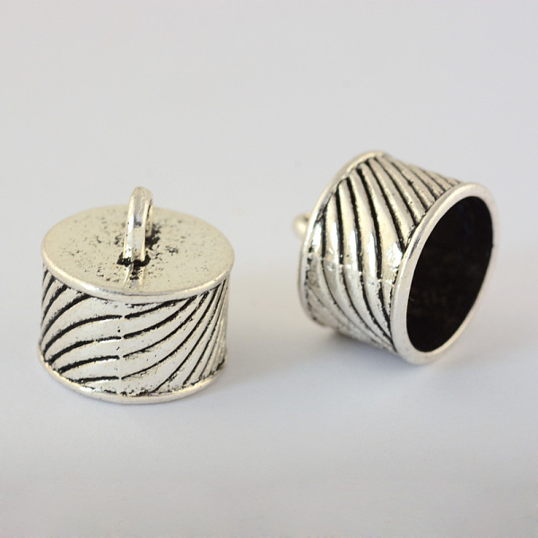 

PandaHall Tibetan Style Alloy Cord Ends, End Caps, Cadmium Free & Lead Free , Antique Silver, 16x16mm, Hole: 4mm, Inner Diameter: 14mm Alloy
