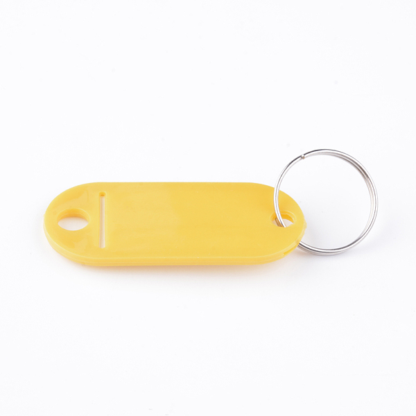 

PandaHall Plastic Badge Holders with Iron Rings, Tag Card Holder, Oval, Gold, 50.5x22x2.5mm, Hole: 7mm Plastic Gold