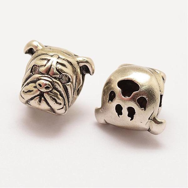 

PandaHall Brass Puppy Beads, with Cubic Zirconia, Bulldog Head, Cadmium Free & Nickel Free & Lead Free, 925 Thailand Sterling Silver Plated...