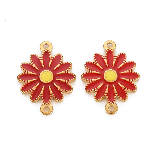 

PandaHall 304 Stainless Steel Enamel Links Connectors, Ion Plating(IP), Golden, Flower, FireBrick, 21x15.5x2mm, Hole: 1.4mm 304 Stainless..., Red